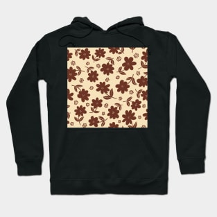 Coffee and cream tossed floral Hoodie